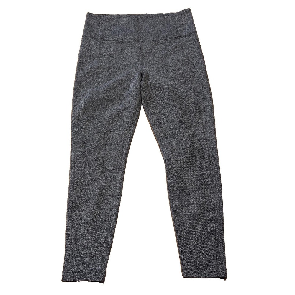 Athleta Delancey Womens M Herringbone Black White Leggings High Rise Pockets